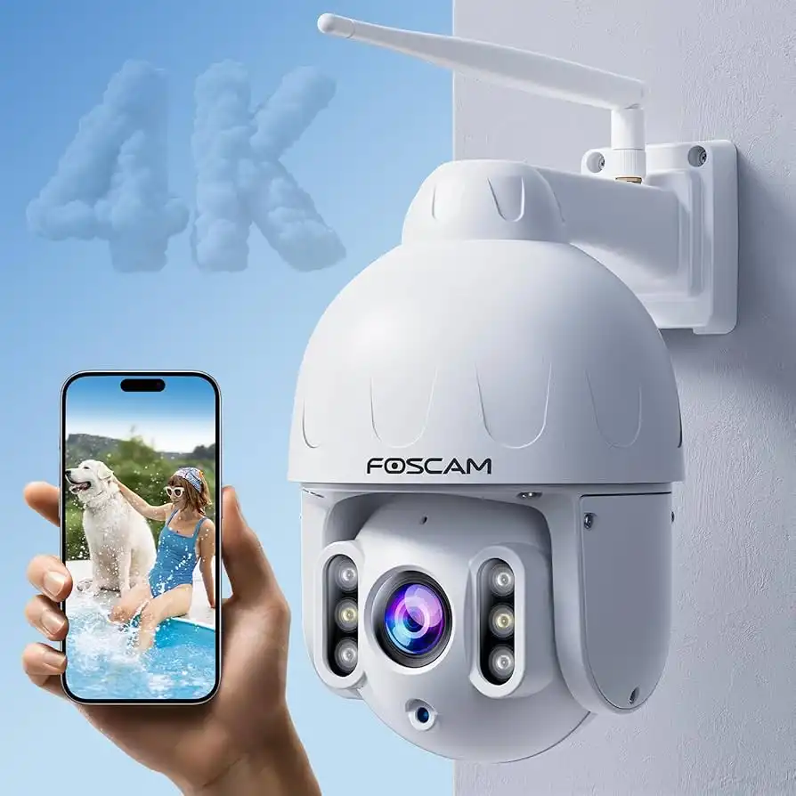 8MP Wifi IP Outdoor Wireless Security Surveillance PTZ Camera 4X Zoom Cameras AI Human Tracking Two-way Audio HD Night Color Cam